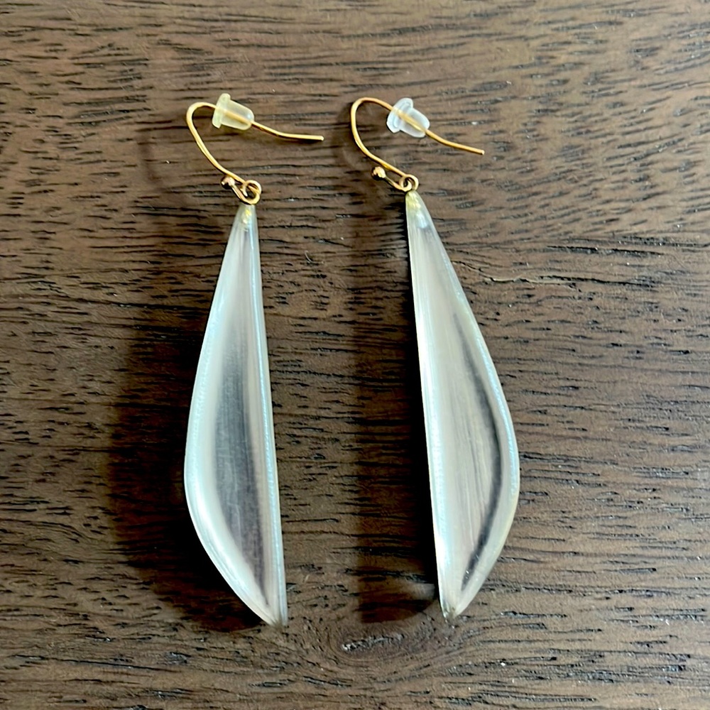 Alexis Bittar Long Angled Lucite Drop Earrings